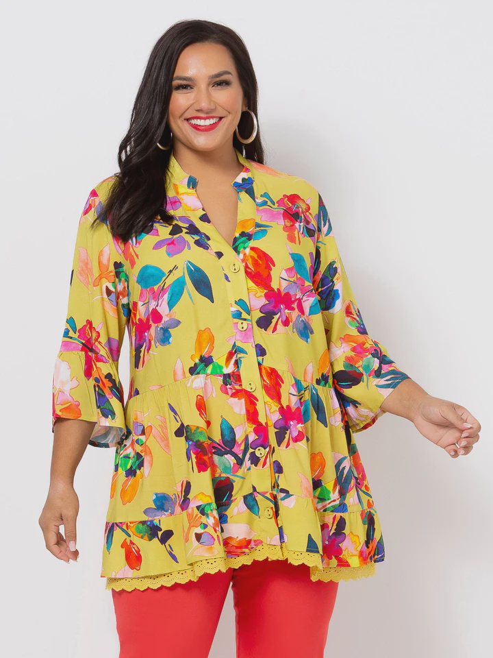 Swish Chartruesse Top - Plus-Size Womens Fashion