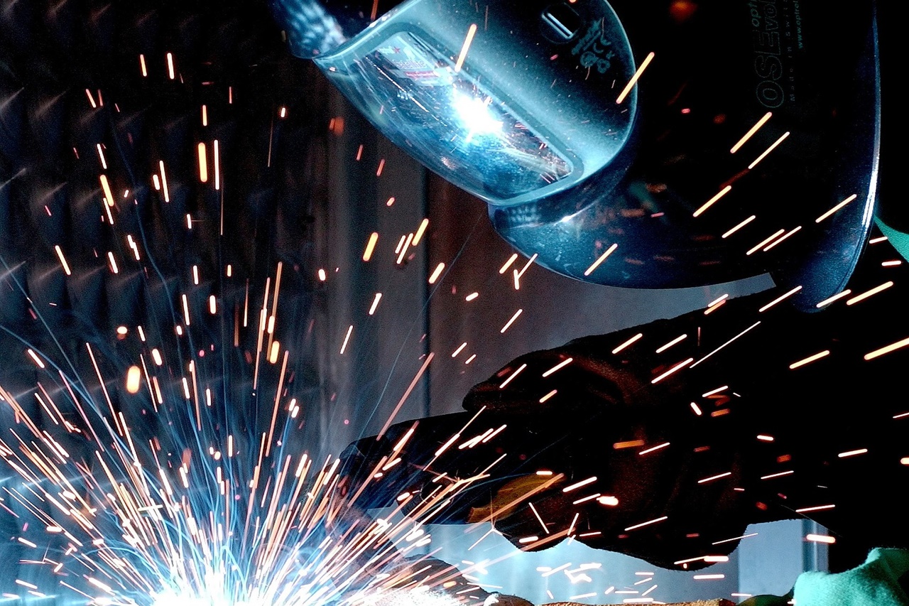 Man welding steel