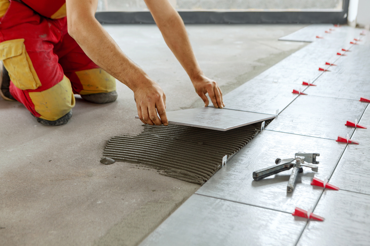 TANZ Member tiler at work